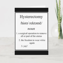 Definition av Hysterectomy-kort Kort