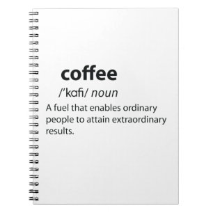 Definition av kaffeudda lexikon anteckningsbok