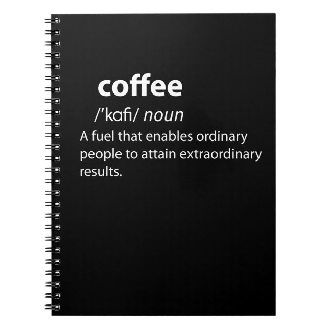 Definition av kaffeudda lexikon anteckningsbok (Framsidan)