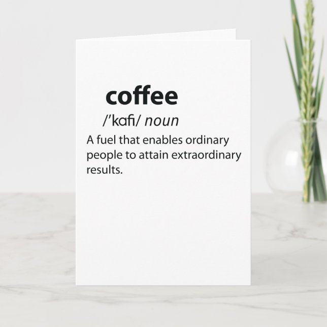 Definition av kaffeudda lexikon helgkort (Framsida)