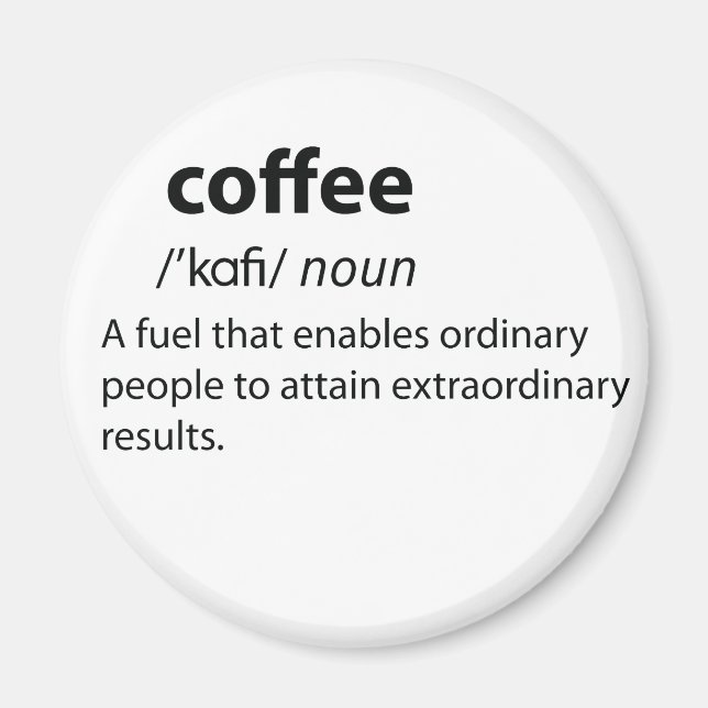 Definition av kaffeudda lexikon magnet (Framsidan)