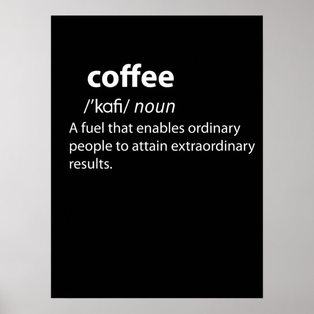 Definition av kaffeudda lexikon poster (Framsidan)