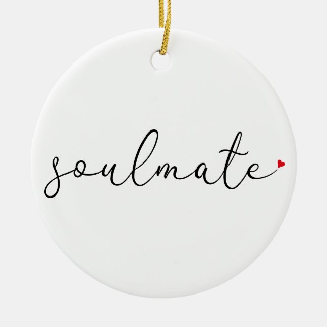 Definition av Kärlek Heart Soulmate Julgransprydnad Keramik (Framsidan)