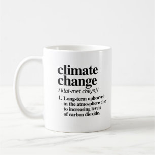 Definition av klimatförändringar kaffemugg