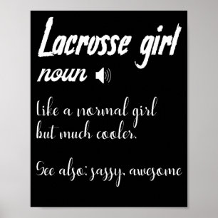 Definition av kvinnans Lacrosse Girl för lax Poster