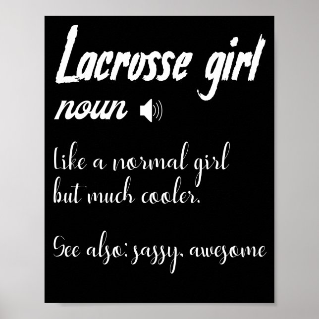 Definition av kvinnans Lacrosse Girl för lax Poster (Framsidan)