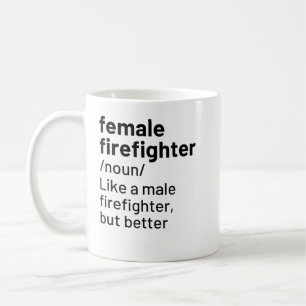 Definition av kvinnlig brandman Funny brandbekämpn Kaffemugg