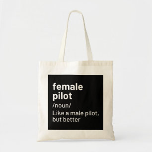 Definition av kvinnlig pilot tygkasse