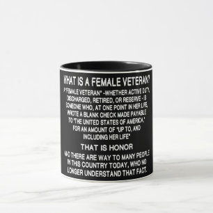 Definition av kvinnlig veteran mugg