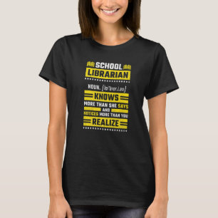 Definition av kvinnligt skolbibliotek t shirt