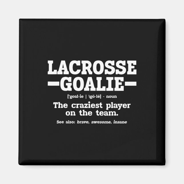 Definition av Lacrosse Goalie Magnet (Framsidan)