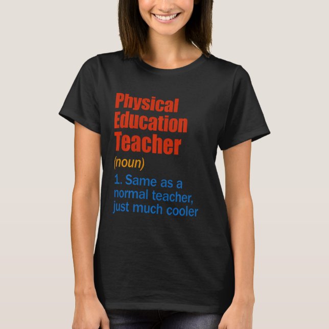 Definition av Lärare i gymnastik på baksidan T Shirt (Framsida)