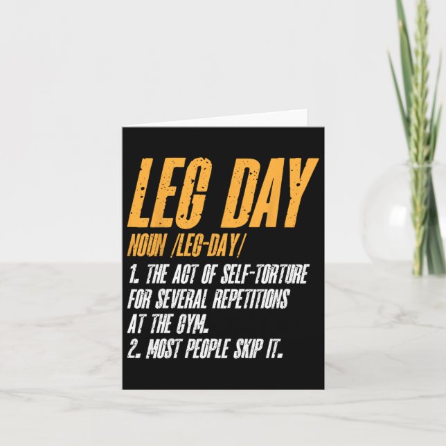 Definition av Leg Day-träningsgrupp för träning av Kort (Framsida)