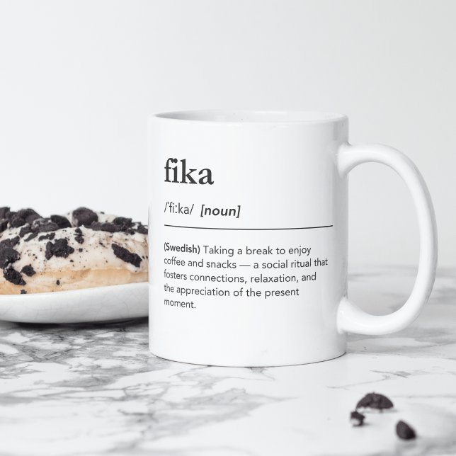 definition av lexikon för fika-godiskaffebrott kaffemugg (Skapare uppladdad)