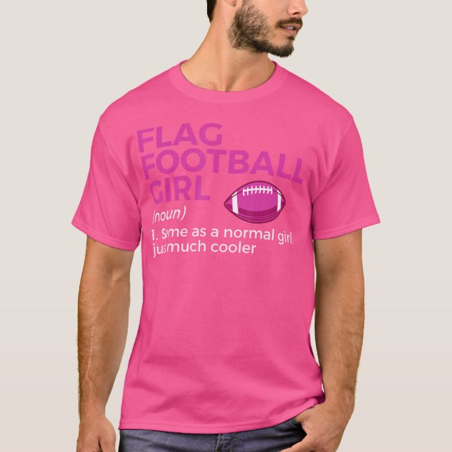 Definition av Ljuny Flagga Football Girl T Shirt (Framsida)