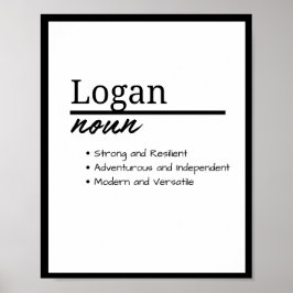 Definition av Logan, Boy Personlig Namn Poster