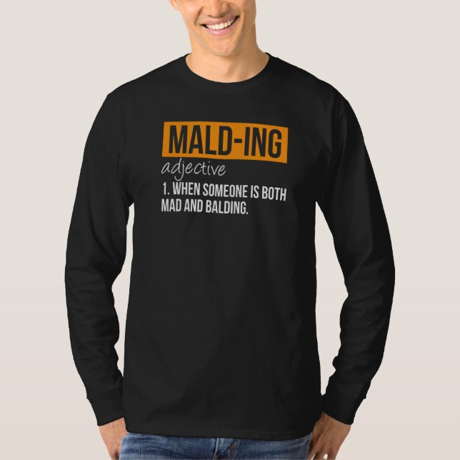 Definition av mad och Balding Person Sarcas T Shirt (Framsida)