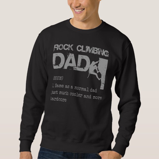 Definition av manar Sten vid klättring i Pappa Lång Ärmad Tröja (Framsida)