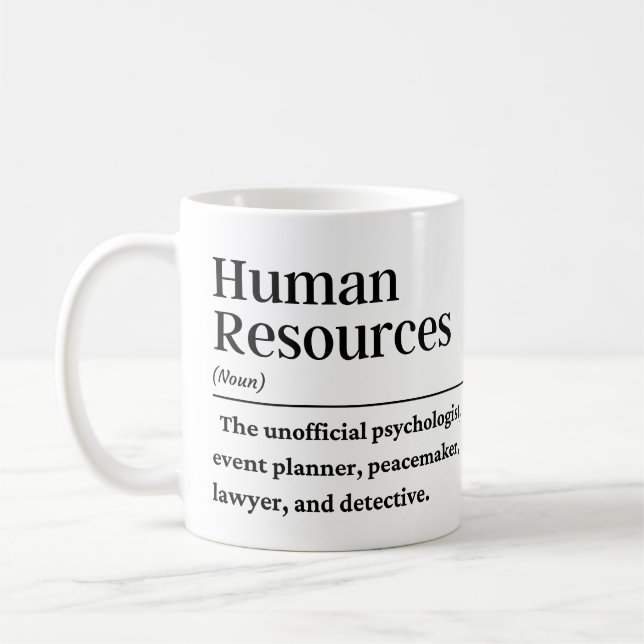 Definition av mänskliga resurser kaffemugg (Vänster)