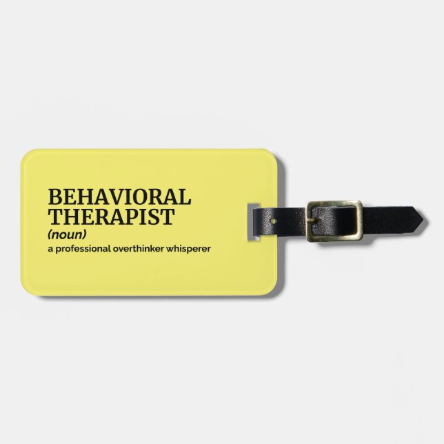 Definition av Märkre för beteendeterapi Bagagebricka (Horisontell Framsida)