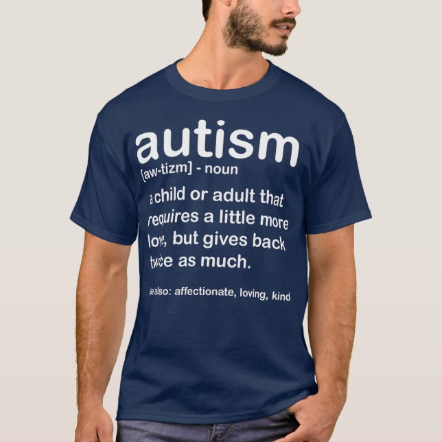 Definition av medvetenhet om autism för Mamma Papp T Shirt (Framsida)
