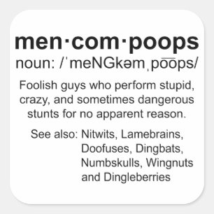 definition av mencomops fyrkantigt klistermärke
