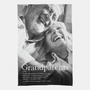 Definition av Modern Roligt Photo Grandparent Kökshandduk