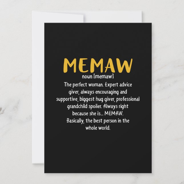 Definition av Mother Art Memaw Julkort (Framsida)