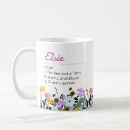 Definition av namn med Cute Wildblomma Gräns Kaffemugg