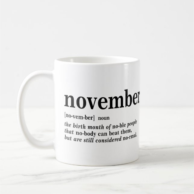 Definition av november kaffemugg (Vänster)