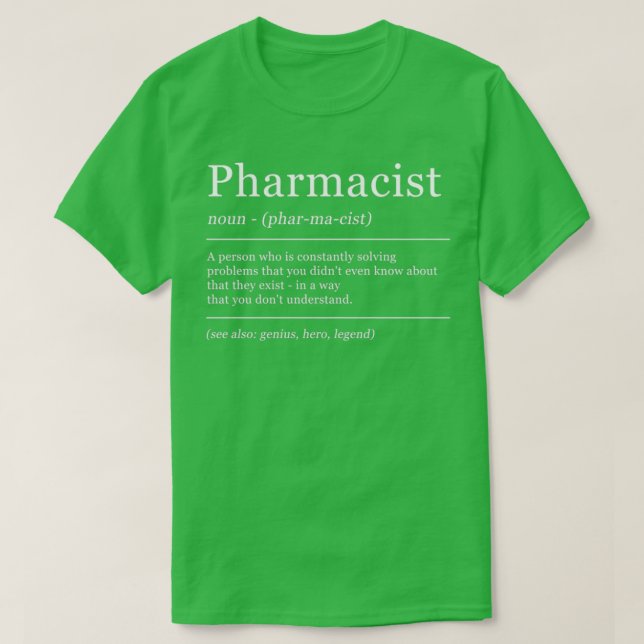 Definition av ordlista farmaceutiskt apotek t shirt (Design framsida)