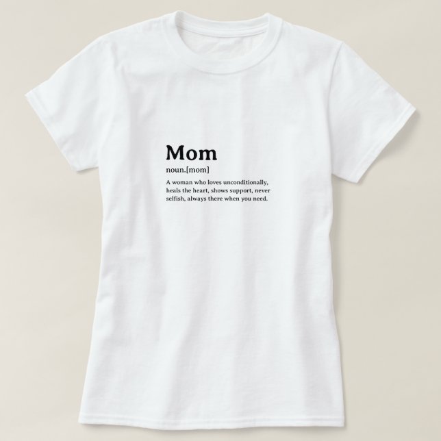Definition av ordlista i mamma t shirt (Design framsida)