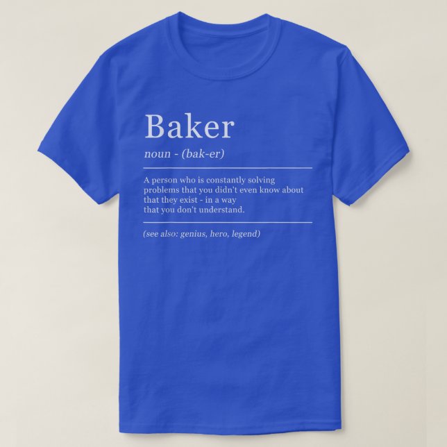 Definition av ordlistebaker t shirt (Design framsida)