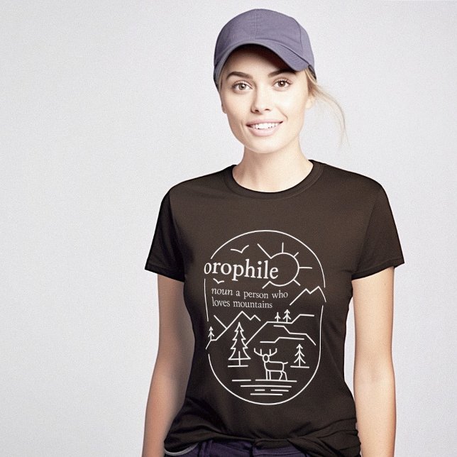Definition av Outdoorsy Gift Mountains Orophile T Shirt (Outdoorsy Gift Mountains Orophile Definition T-Shirt)