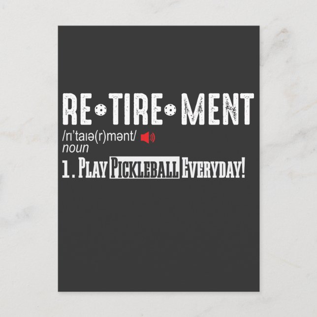 Definition av pension Pickleball Player Vykort (Framsida)