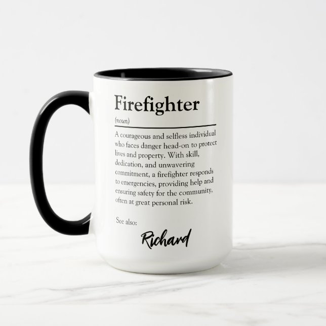 Definition av personlig Firefighter-avskrivning Mugg (Vänster)
