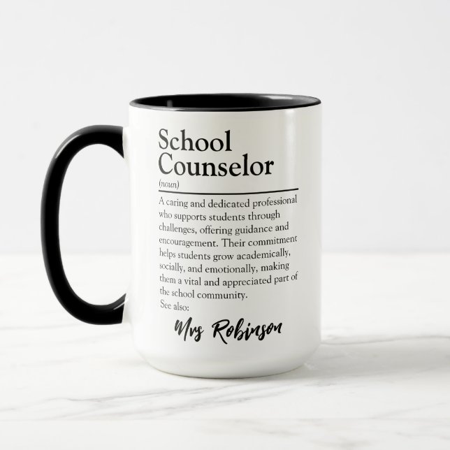 Definition av personlig School Counselor Mugg (Vänster)