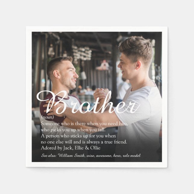 Definition av Photo Roligt Coola Best Brother Pappersservett (Framsidan)