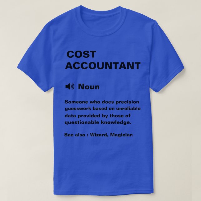 Definition av praktisk kostnadsredovisning t shirt (Design framsida)