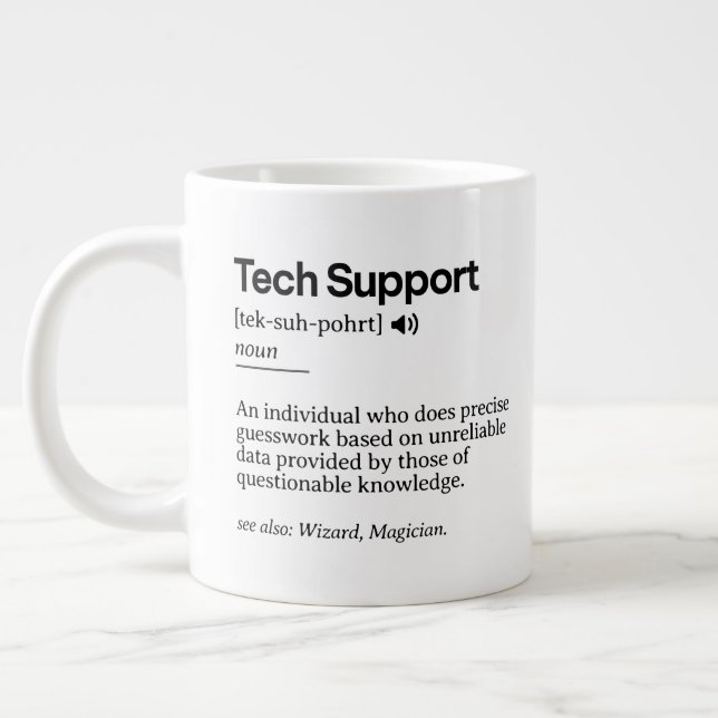 Definition av praktisk teknisk support | Minimalis Jumbo Mugg (Vänster)
