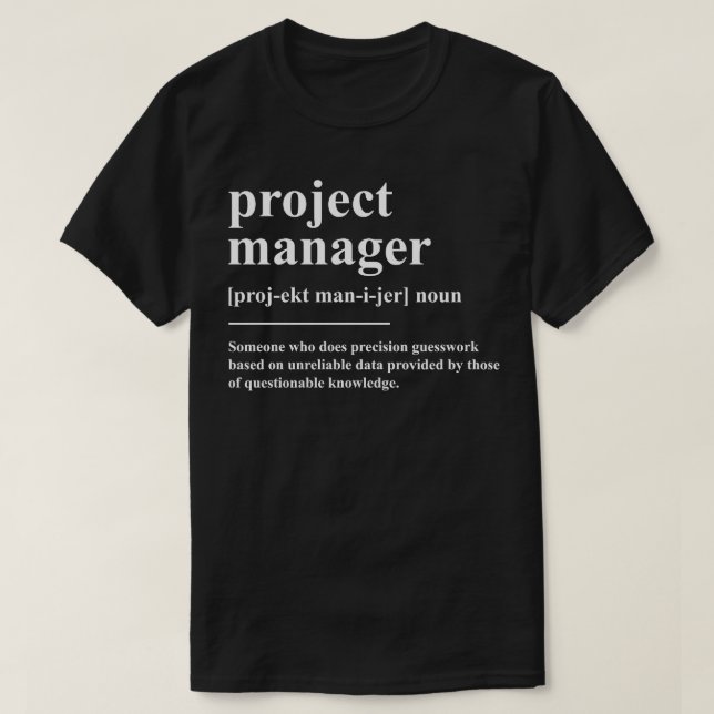 Definition av projektledare t shirt (Design framsida)