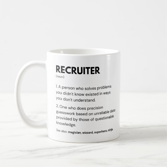 Definition av Rekryterare och Hr Department Worker Kaffemugg (Vänster)