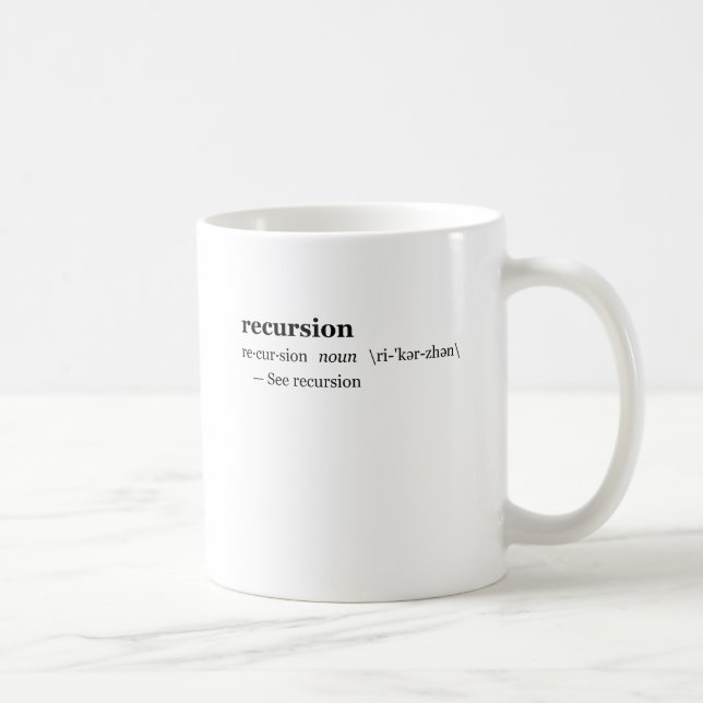 Definition av rekursion kaffemugg (Höger)