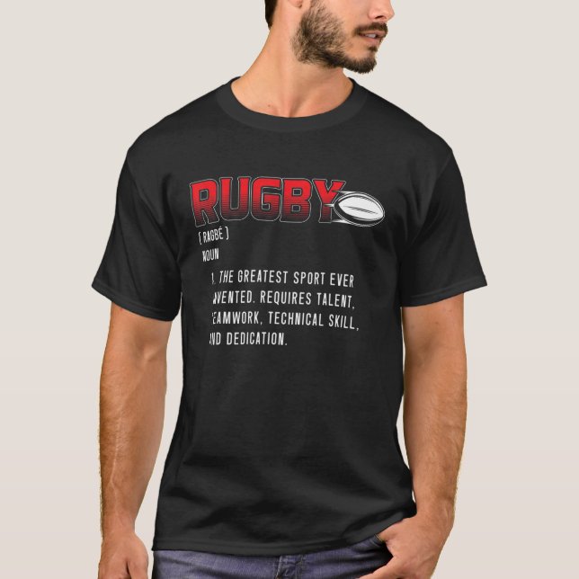 Definition av Retro Rugby | Rugby Player | Rugby T Shirt (Framsida)