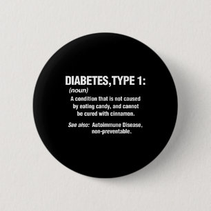 Definition av Roligt av diabetestyp 1 T1D Knapp