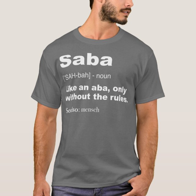 Definition av Saba Funny Hebrew Grandpa Gifts T Shirt (Framsida)