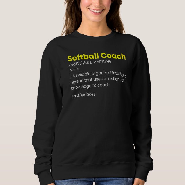 Definition av softball coach Noun Softball Trainer T Shirt (Framsida)