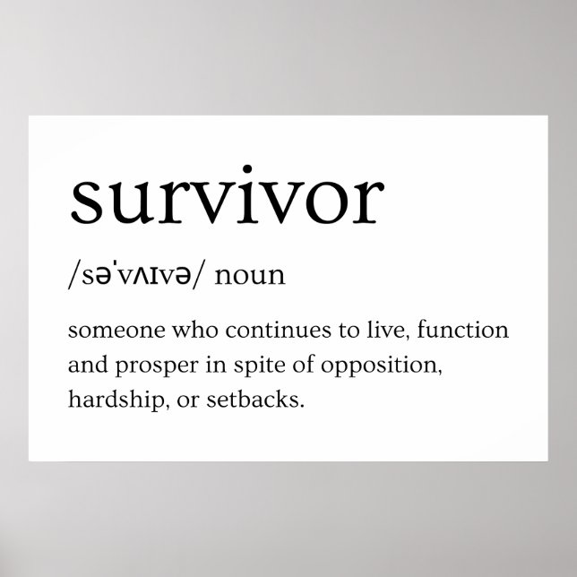 Definition av Survivor Dictionary Poster (Framsidan)