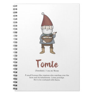 Definition av svenska Tomte Gnome Anteckningsbok