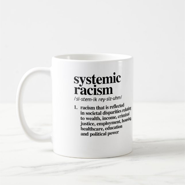 Definition av systematisk rasism kaffemugg (Vänster)